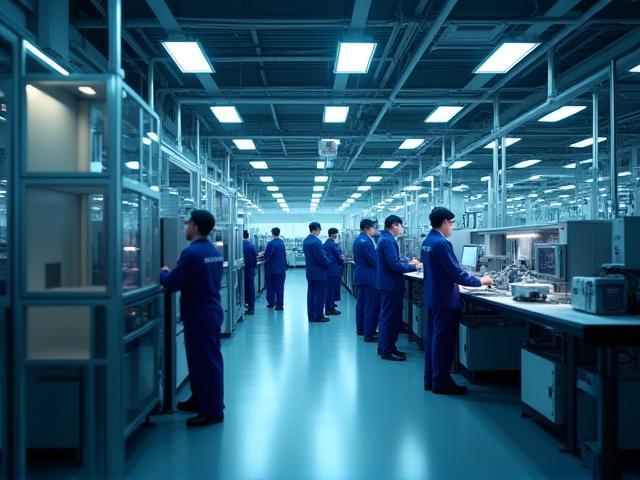 Planta de producci\u00f3n moderna con maquinaria avanzada